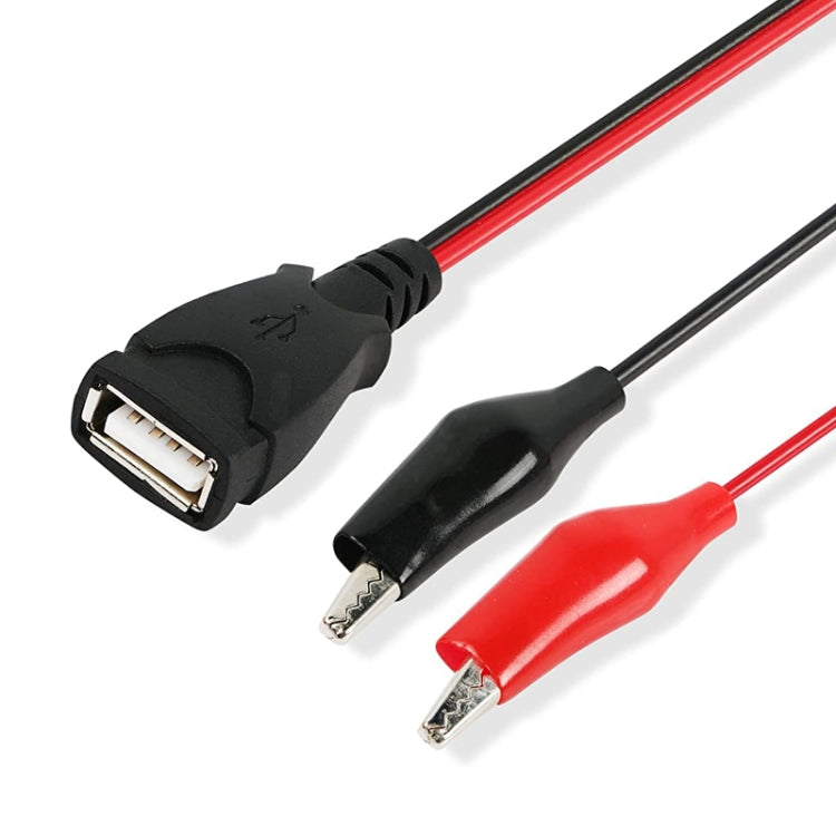 USB-A Female To 2 x Crocodile Clip Power Connection Extension Cable, Length: 0.5m, USB-A Female USB-A Female To 2 x Crocodile Clip Power Connection Extension Cable, Length: 0.5m, USB-A Female